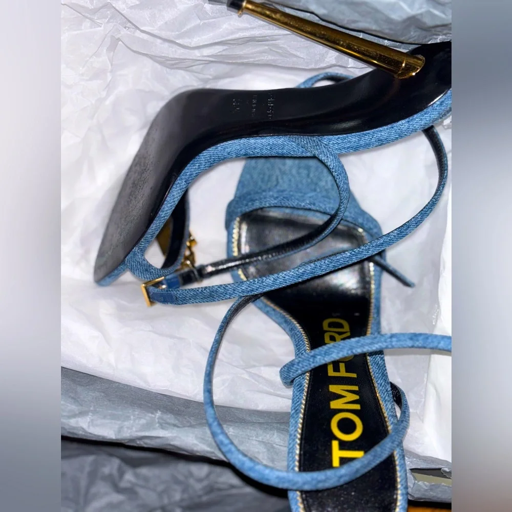 Tom Ford Denim PadLock Heels - Picture 8 of 14